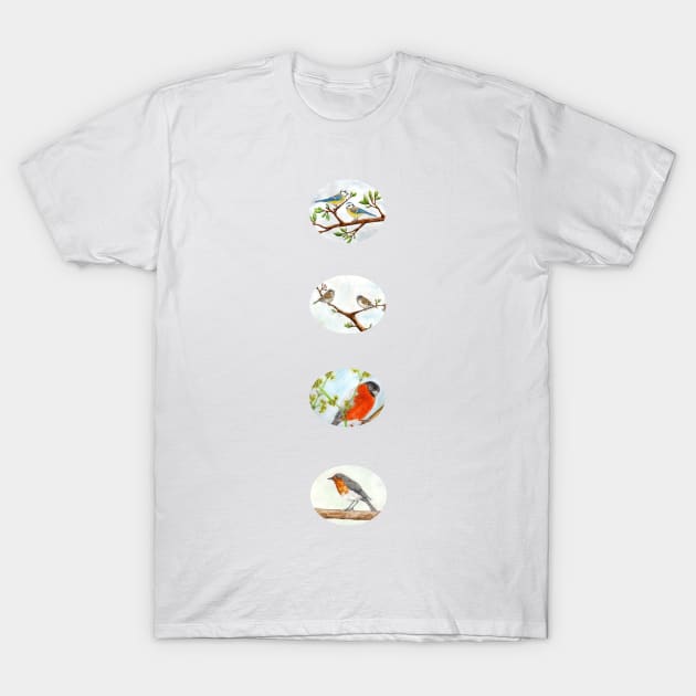 Birds, different motives T-Shirt by Kunst und Kreatives